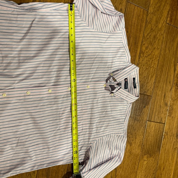 Chaps Twill Dress Shirt 17-17 1/2 (36/37) XLarge 17-17.5 Long Sleeve Pink/ Navy - Picture 4 of 12